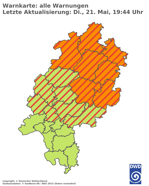 Aktuelle Wetterwarnungen für  Odenwaldkreis