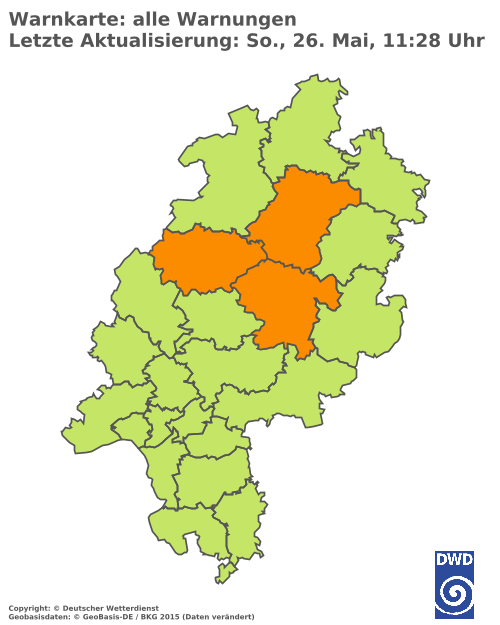 Aktuelle Wetterwarnungen für  Odenwaldkreis