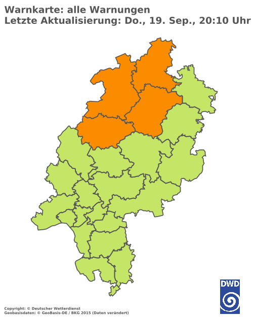 Aktuelle Wetterwarnungen für  Odenwaldkreis