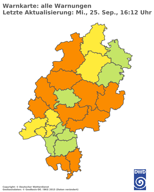 Aktuelle Wetterwarnungen für  Odenwaldkreis