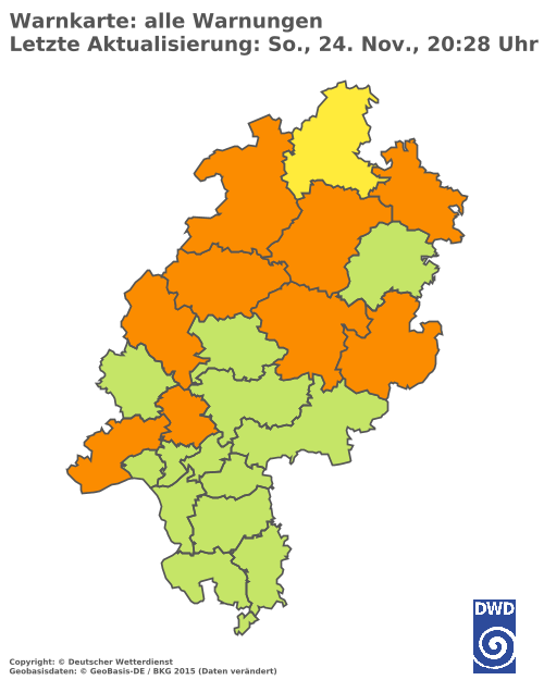 Aktuelle Wetterwarnungen für  Odenwaldkreis