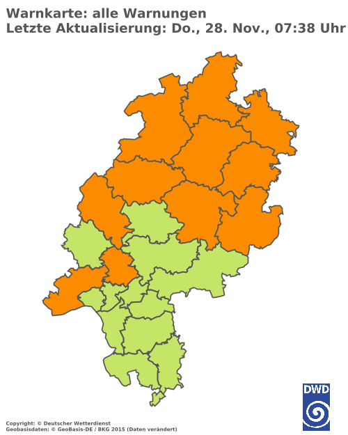 Aktuelle Wetterwarnungen für  Odenwaldkreis