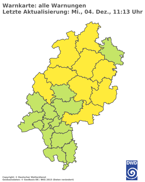 Aktuelle Wetterwarnungen für  Odenwaldkreis