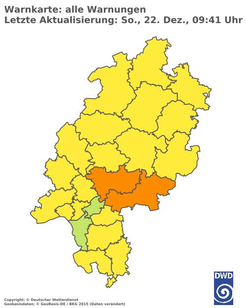 Aktuelle Wetterwarnungen für  Odenwaldkreis