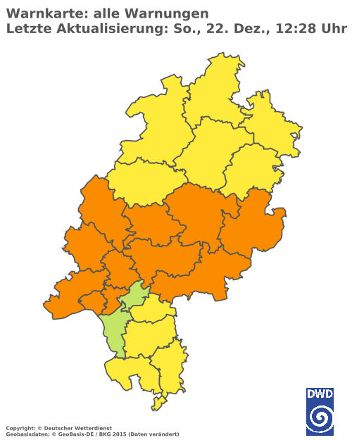 Aktuelle Wetterwarnungen für  Odenwaldkreis