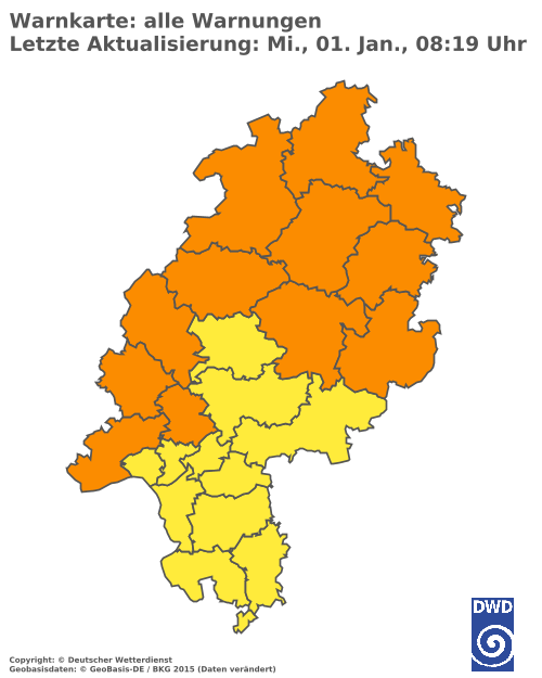 Aktuelle Wetterwarnungen für  Odenwaldkreis