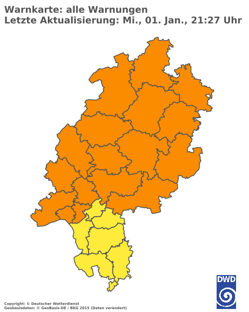 Aktuelle Wetterwarnungen für  Odenwaldkreis