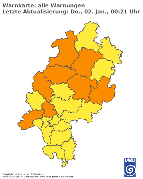 Aktuelle Wetterwarnungen für  Odenwaldkreis