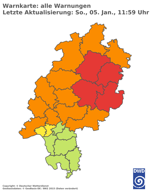 Aktuelle Wetterwarnungen für  Odenwaldkreis