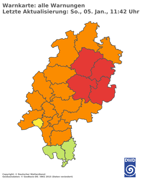 Aktuelle Wetterwarnungen für  Odenwaldkreis