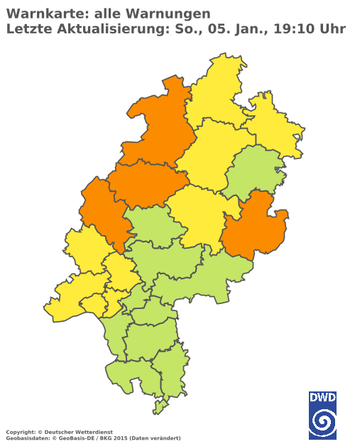 Aktuelle Wetterwarnungen für  Odenwaldkreis