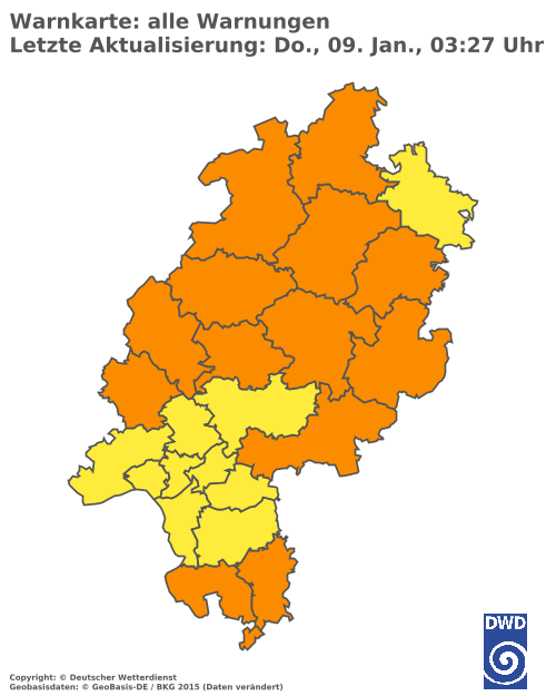 Aktuelle Wetterwarnungen für  Odenwaldkreis