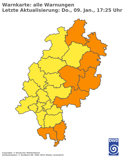 Aktuelle Wetterwarnungen für  Odenwaldkreis