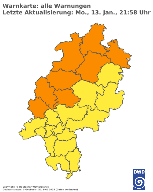 Aktuelle Wetterwarnungen für  Odenwaldkreis