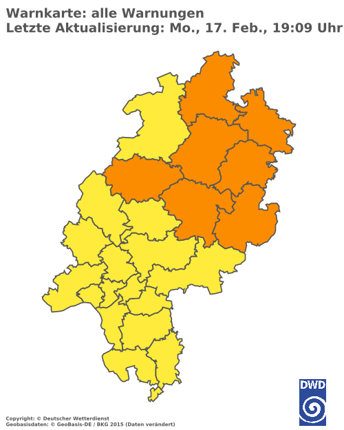 Aktuelle Wetterwarnungen für  Odenwaldkreis