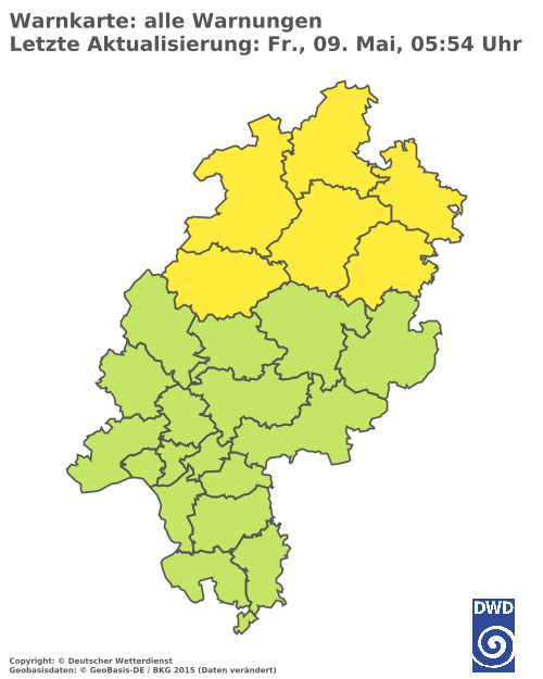 Aktuelle Wetterwarnungen für  Odenwaldkreis