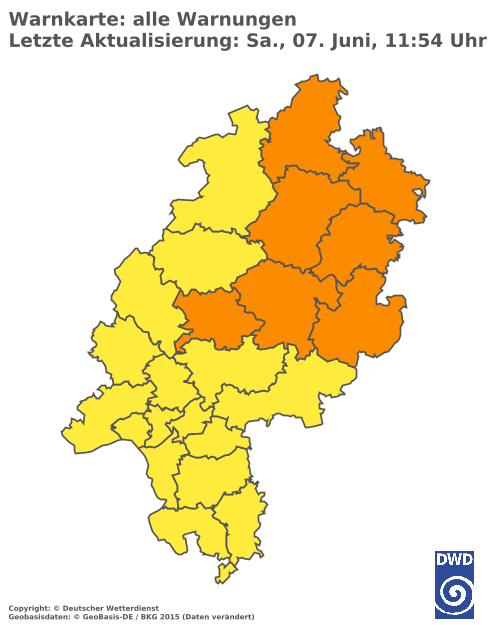 Aktuelle Wetterwarnungen für  Odenwaldkreis