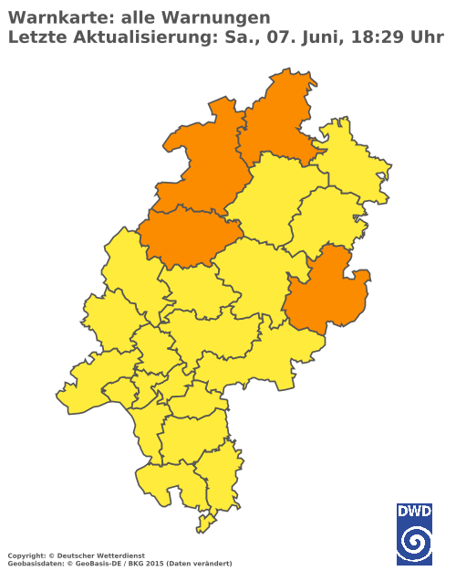 Aktuelle Wetterwarnungen für  Odenwaldkreis