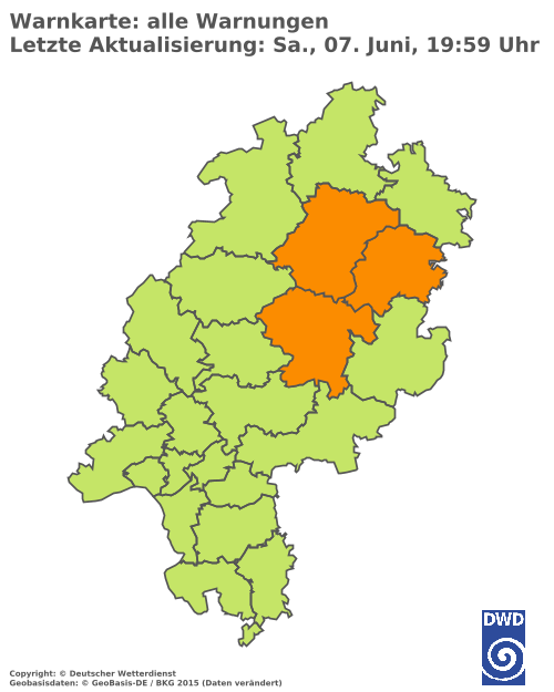 Aktuelle Wetterwarnungen für  Odenwaldkreis