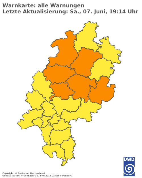 Aktuelle Wetterwarnungen für  Odenwaldkreis