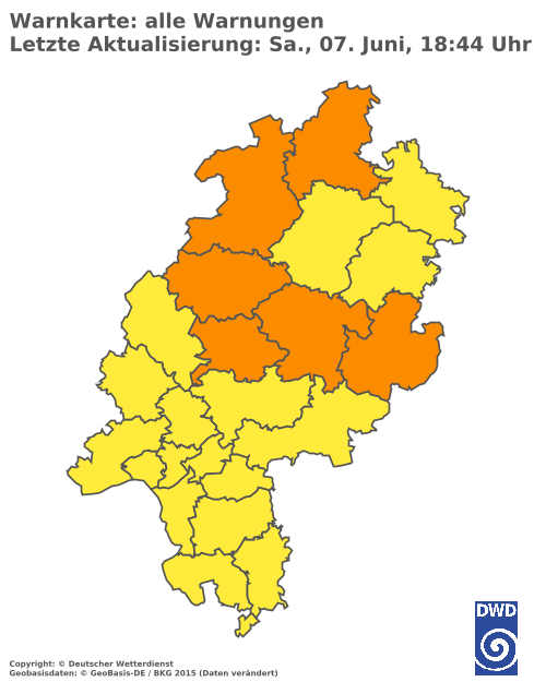 Aktuelle Wetterwarnungen für  Odenwaldkreis