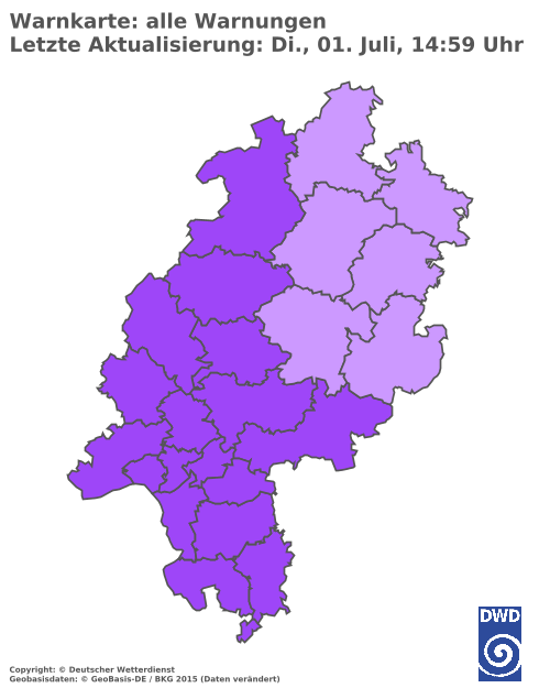 Aktuelle Wetterwarnungen für  Odenwaldkreis