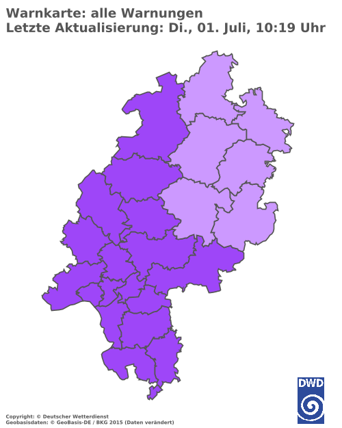 Aktuelle Wetterwarnungen für  Odenwaldkreis