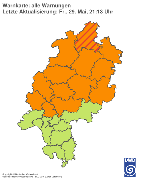 Aktuelle Wetterwarnungen für %region%